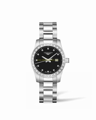 Longines Watches : L3.300.0.57.6 Black Dial Stainless Steel Band Women Watch