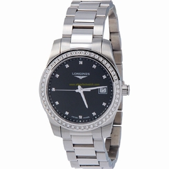 Longines Watches : L3.400.0.57.6 Black Dial Stainless Steel Band Men Watch