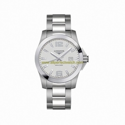 Longines Watches : L3.659.4.76.6 Quartz Silver Dial Date Stainless Steel Men Watch