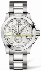 Longines Watches : L3.660.4.76.6 Quartz Chronograph Date Stainless Steel Men Watch