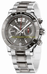 Longines Watches : L3.667.4.06.7 Automatic Polished Stainless Steel Grey Dial Brushed And Polished Stainless Steel & Ceramic Band Men Watch