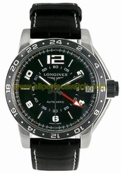 Longines Watches : L3.668.4.56.0 Mechanical Hand-wind GMT Men Watch