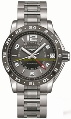 Longines Watches : L3.669.4.06.7 Automatic Polished Stainless Steel Grey Dial Brushed And Polished Stainless Steel & Ceramic Band Men Watch