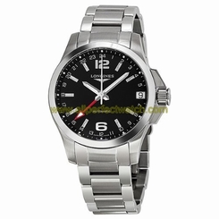 Longines Watches : L3.687.4.56.6 Automatic Black Dial Date Stainless Steel Men Watch