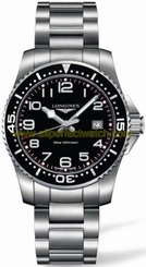 Longines Watches : L3.688.4.53.6 Quartz Black Dial Stainless Steel Band Date Men Watch