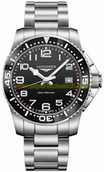 Longines Watches : L3.689.4.53.6 Quartz Black Dial Date Stainless Steel Men Watch