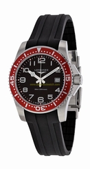 Longines Watches : L3.689.4.59.2 Black Dial Silicone Band Men Watch