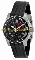 Longines Watches : L3.690.4.53.2 Black Dial Uni-directional Rotating Band Men Watch
