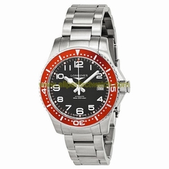 Longines Watches : L3.694.4.59.6 Black Dial Uni-directional Rotating Red Ion-plated Band Men Watch
