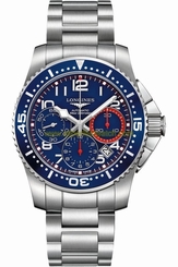 Longines Watches : L3.696.4.03.6 Automatic Blue Dial Chronograph Date Stainless Steel Men Watch