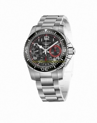 Longines Watches : L3.696.4.53.6 Automatic Black Dial Chronograph Date Stainless Steel Men Watch