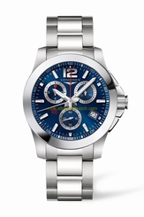 Longines Watches : L3.700.4.96.6 Quartz Chronograph Date Stainless Steel Men Watch