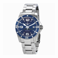 Longines Watches : L3.740.4.96.6 Blue Dial Uni-directional Rotating Stainless Steel Band Men Watch