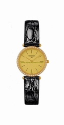 Longines Watches : L4.191.7.32.2 Gold Tone Dial Gold Leather Band Women Watch