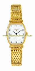Longines Watches : L4.205.2.87.8 Quartz Mother Of Pearl Diamond Dial Gold Tone Stainless Steel Women Watch