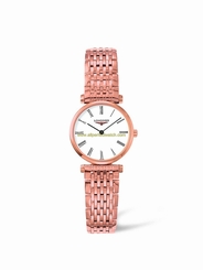 Longines Watches : L4.209.1.91.8 White Dial Rose Gold Band Women Watch