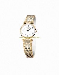 Longines Watches : L4.209.2.12.7 Quartz White Dial Two Tone Stainless Steel Women Watch