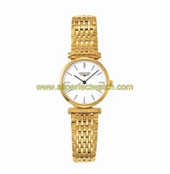 Longines Watches : L4.209.2.12.8 White Dial Fixed Gold-plated Band Men Watch