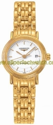 Longines Watches : L4.321.2.18.8 White Dial Gold Band Women Watch