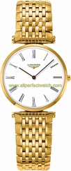Longines Watches : L4.512.2.11.8 Quartz White Dial Roman Numerals Gold Tone Stainless Steel Women Watch