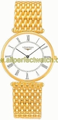 Longines Watches : L4.691.6.11.6 Quartz Solid 18k Yellow Gold White With Black Roman Numeral Dial Solid 18k Yellow Gold Band Men Watch
