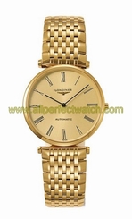 Longines Watches : L4.708.2.31.8 Automatic Gold Dial Roman Numerals Gold Tone Stainless Steel Men Watch
