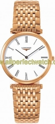 Longines Watches : L4.709.1.11.8 Quartz 18k Rose Gold Tone White Roman Numeral Dial 18k Rose Gold Tone Band Men Watch
