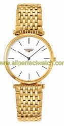 Longines Watches : L4.709.2.12.8 Quartz White Dial PVD Gold Coating Stainless Steel Men Watch