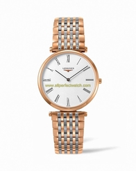 Longines Watches : L4.755.1.91.7 Quartz Roman Numerals Dial Two Tone Stainless Steel Men Watch