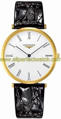Longines Watches : L4.755.2.11.2 Quartz Gold PVD Stainless Steel Case Black Leather Men Watch