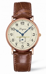 Longines Watches : L4.785.8.73.2 Automatic 18k Rose Gold Case Brown Leather Men Watch