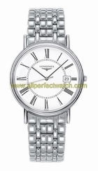 Longines Watches : L4.790.4.11.6 Quartz White Dial Date Roman Numerals Stainless Steel Men Watch