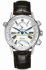 Longines Watches : L4.797.4.71.2 Automatic Stainless Steel White Dial Black Crocodile Leather Band Men Watch