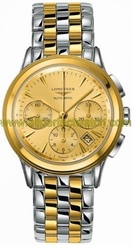 Longines Watches : L4.803.3.32.7 Automatic Gold Dial Chronograph Date Two Tone Stainless Steel Men Watch
