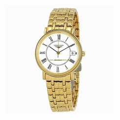 Longines Watches : L4.821.2.11.8 White Dial Fixed Gold Pvd Band Women Watch