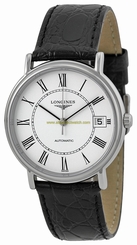 Longines Watches : L4.821.4.11.2 Automatic Roman Numerals Dial Date Black Leather Women Watch