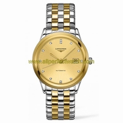 Longines Watches : L4.874.3.37.7 Gold Dial Fixed Gold Pvd Band Men Watch