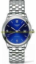 Longines Watches : L4.874.4.96.6 Blue Dial Fixed Stainless Steel Band Men Watch