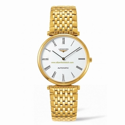 Longines Watches : L4.908.2.11.8 White Dial Yellow Gold Pvd Band Men Watch