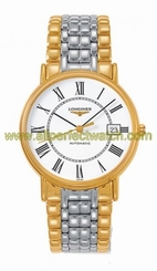 Longines Watches : L4.921.2.11.7 Automatic White Dial Roman Numerals Date Two Tone Stainless Steel Men Watch