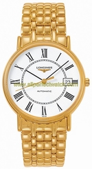 Longines Watches : L4.921.2.11.8 Automatic Roman Numerals Dial Date Gold Tone Stainless Steel Men Watch