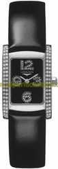Longines Watches : L5.155.0.51.2 Quartz Stainless Steel Black Set With 60 Diamonds In Hour Markers Dial Black Leather Band Women Watch