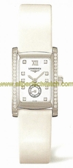 Longines Watches : L5.155.0.84.2 Quartz Stainless Steel White Mother Of Pearl Set With 10 Diamond Hour Markers And Seconds Sub At 6 Dial White Leather Band Women Watch