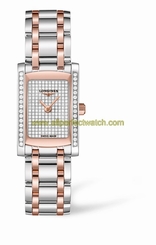 Longines Watches : L5.155.5.00.7 Quartz Diamonds Pave Dial Diamonds Bezel Stainless Steel 18ct Rose Gold Women Watch