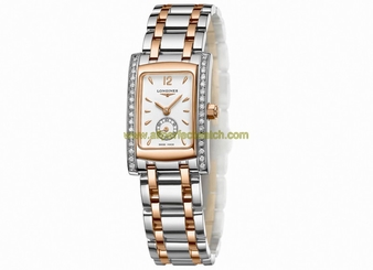 Longines Watches : L5.155.5.19.7 Quartz White Dial Small Second Hand Diamonds Bezel Stainless Steel and 18ct Rose Gold Women Watch