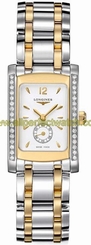 Longines Watches : L5.155.5.29.7 Quartz White Dial Diamonds Bezel 18ct Gold and Stainless Steel Women Watch
