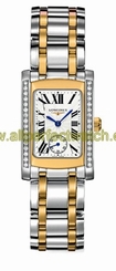 Longines Watches : L5.155.5.78.7 Quartz Silver Dial Small Second Diamonds Bezel Stainless Steel 18ct Gold Women Watch