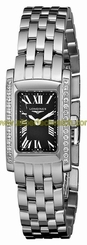Longines Watches : L5.158.0.79.6 Quartz Roman Numerals Dial Diamond Bezel Stainless Steel Women Watch
