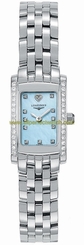 Longines Watches : L5.158.0.92.6 Quartz Blue Mother Of Pearl Diamonds Dial Diamonds Bezel Stainless Steel Women Watch