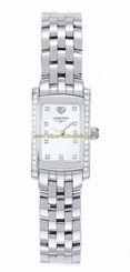 Longines Watches : L5.158.0.94.6 Quartz White Mother of Pearl Diamonds Dial Diamonds Bezel Stainless Steel Women Watch